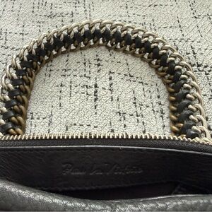 Pour La Victoire Black Leather Bag with Chain Handle